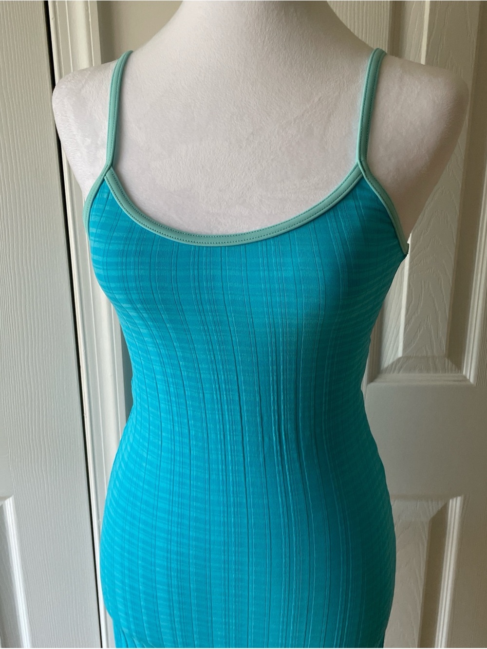 Banana moon Women’s Slim Ribbed Tank Dress - Aqua